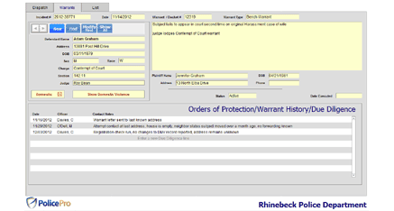 Warrant Tracking